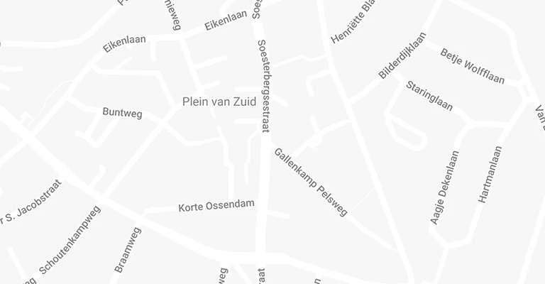 Kaart van de omgeving van de winkel